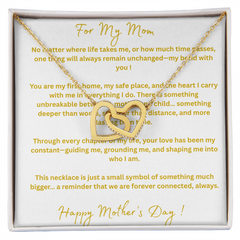 To My Mom on Mother's Day - Interlocking Heart Necklace