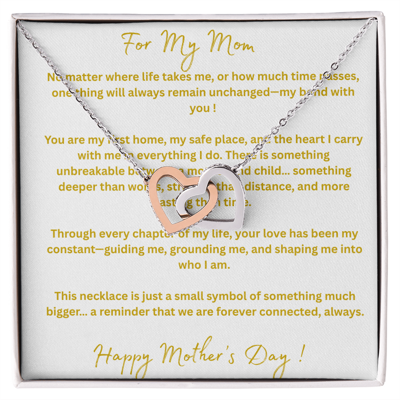 To My Mom on Mother's Day - Interlocking Heart Necklace