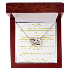 To My Mom on Mother's Day - Interlocking Heart Necklace